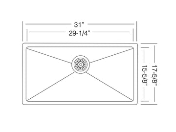 32 inch Stainless Steel Undermount Single Bowl Kitchen Sink - Trend 32 - Sink Depot